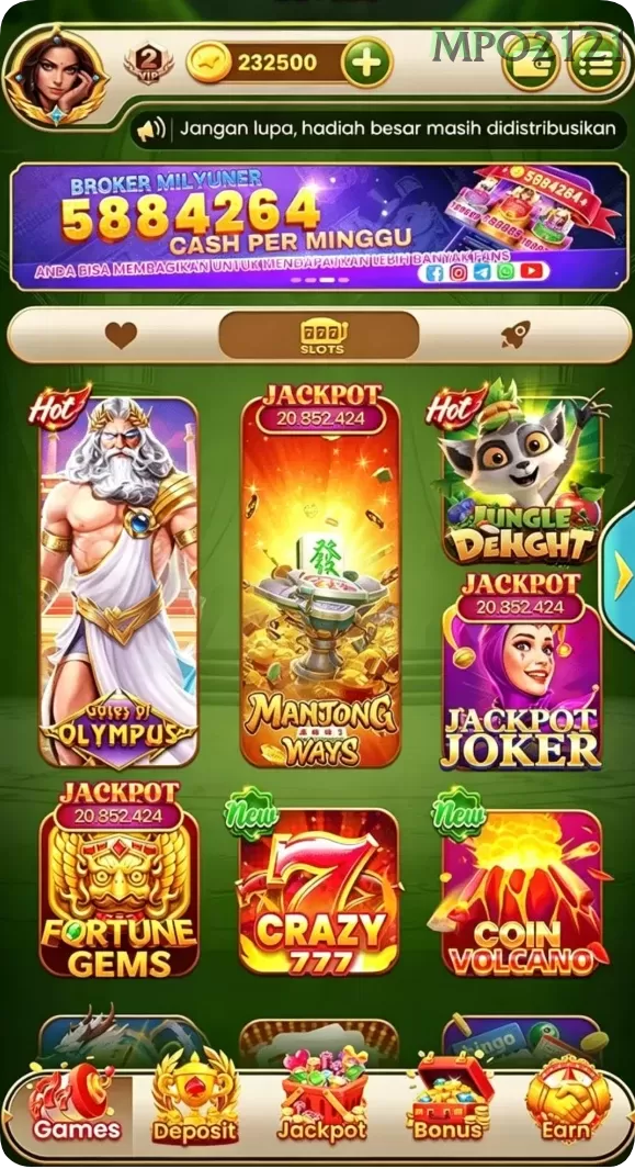 Cuplikan layar 55RP — menu navigasi